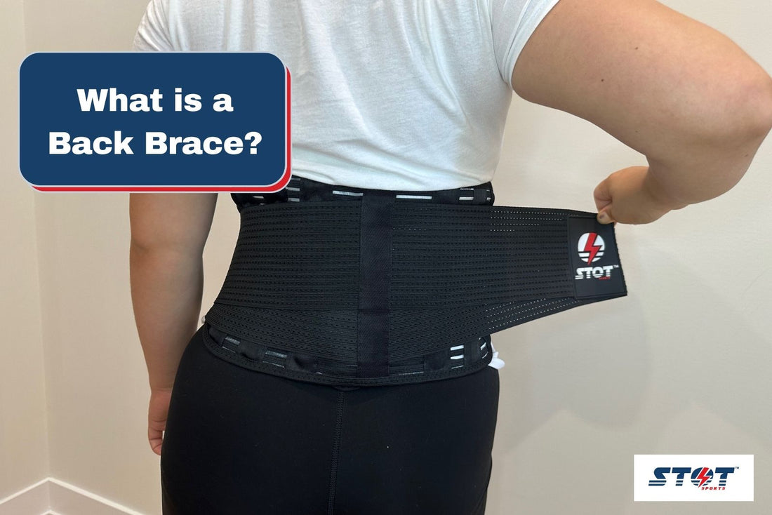 woman wearing a back brace for her back pain